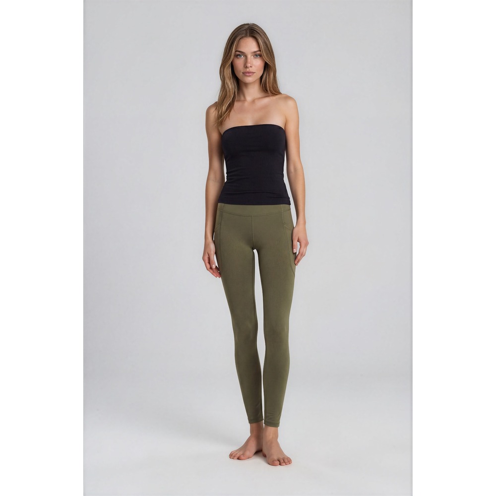 Athleta Transcend Stash Tight Leggings Women's Small Olive High Rise Pocket